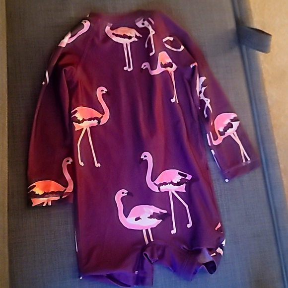 Tea Purple Flamingo Rashguard Bodysuit - Picture 3 of 3